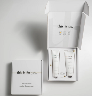 Cadeauset &#039;this is us.&#039; | body scrub (200ml) + body cream (150ml)