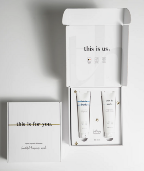 Cadeauset &#039;this is us.&#039; | body wash (150ml) + body cream (150ml)