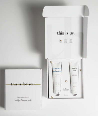 Cadeauset 'this is us.' | body wash (150ml) + body cream (150ml)